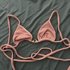 Textured Pink Bikini Top